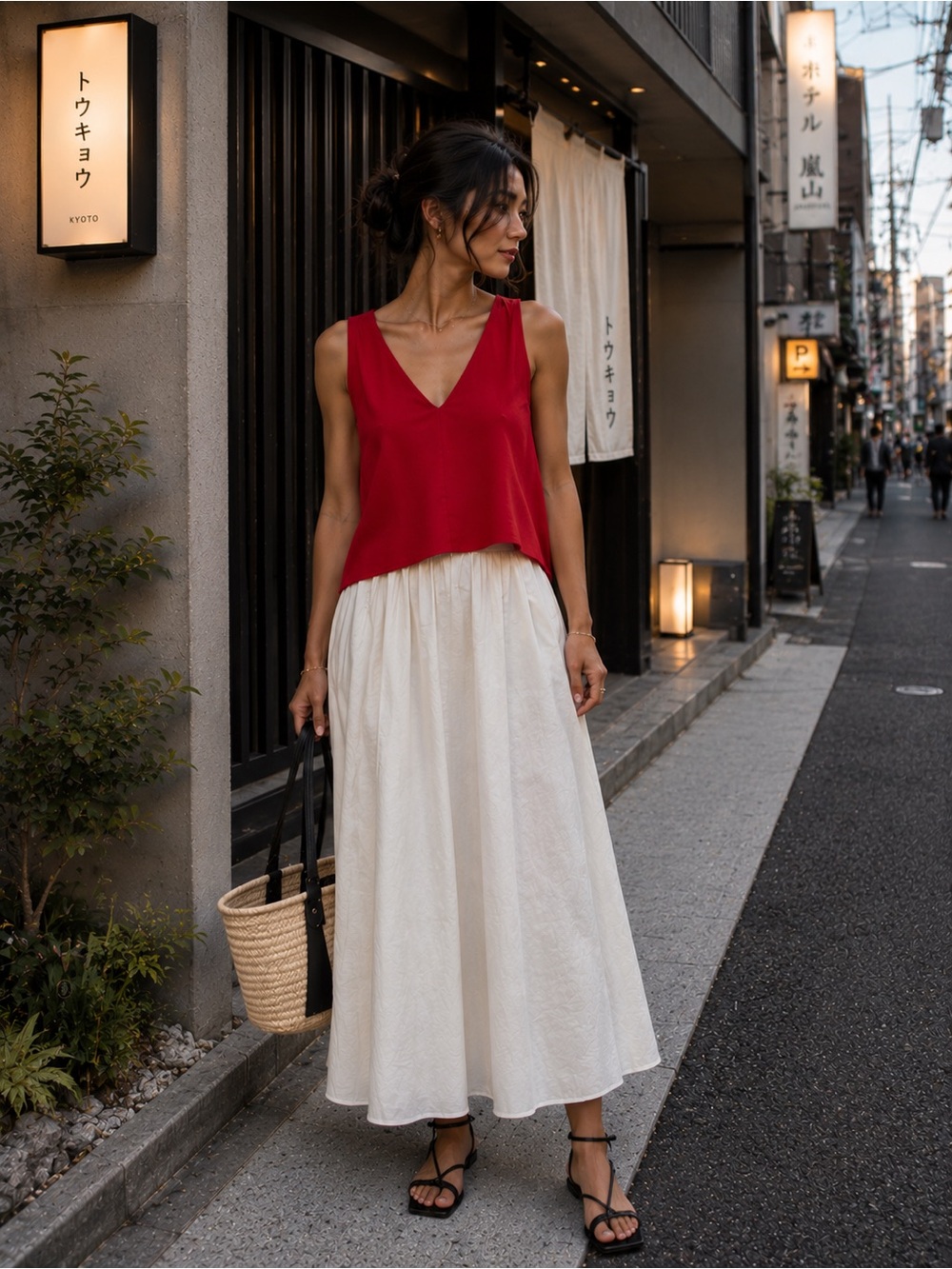 Tart Red silk tank. Size medium.